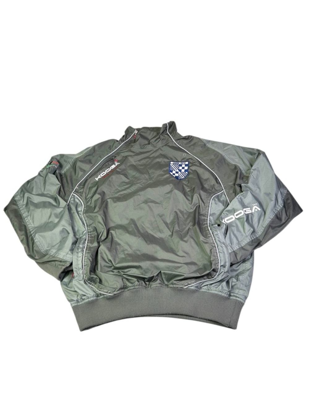 Vintage Kooga Rugby Windbreaker Jacket Womens LRG UMW Mother’s Y2K Gray Pullover